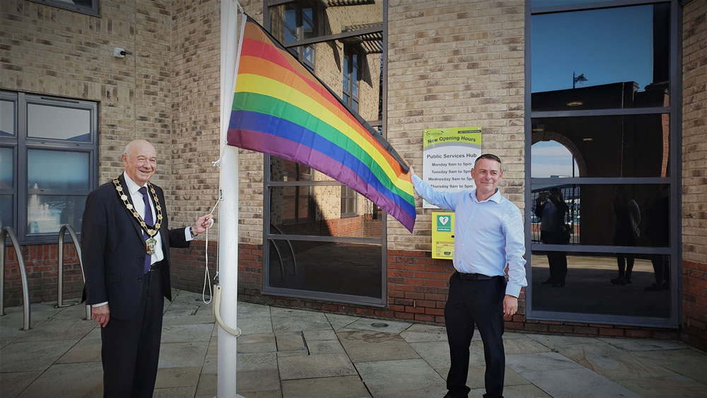 West Lindsey District Council raise the rainbow flag in Gainsborough